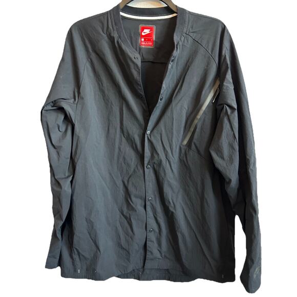 Nike Sportswear Tech Pack Button Down Running Shirt Jacket Black Men’s Large - Picture 1 of 7